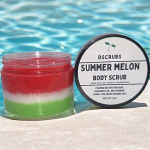 Juicy Watermelon Sugar Scrub – Exfoliating Body Scrub with Fresh Summer Melon Scent – Moisturizing Skincare for Smooth, Glowing Skin