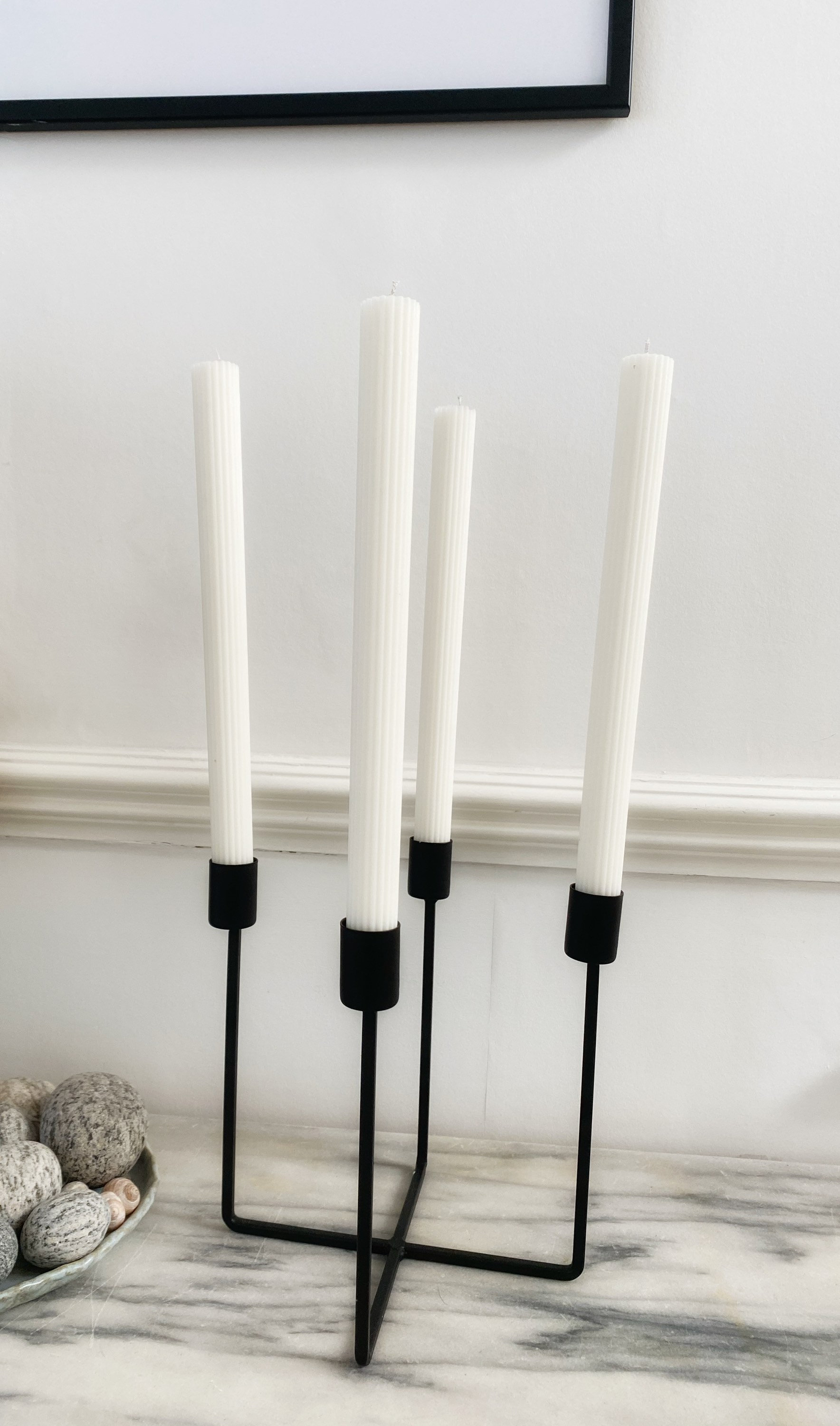 Ribbed pillar candle decorative Etsy