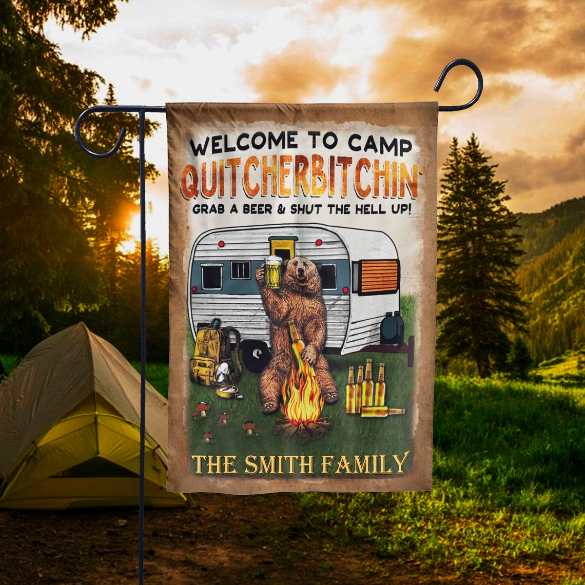 Personalized Camping Flag To Camp Quitcherbitchin Etsy