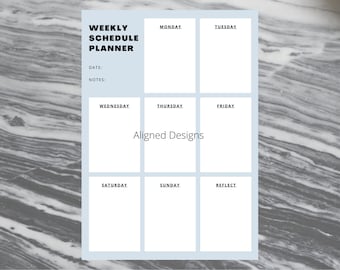Weekly Schedule Planner - Digital Download