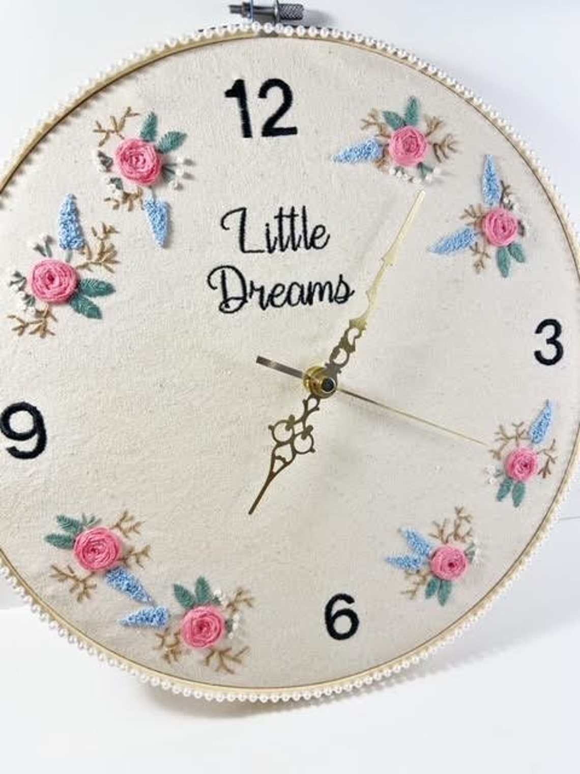 Embroidered Clock Etsy