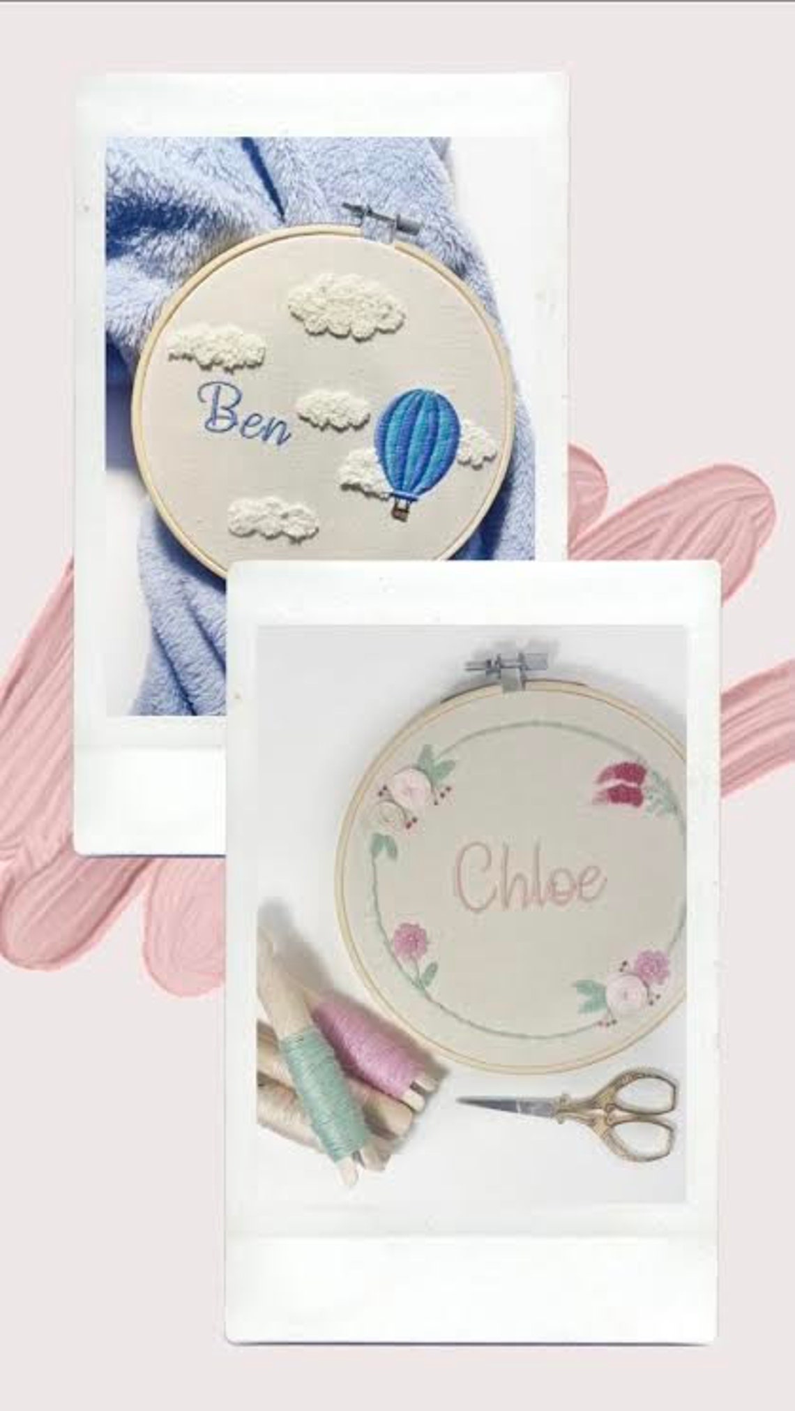 Newborn Personalised Embroidery Hoop Etsy