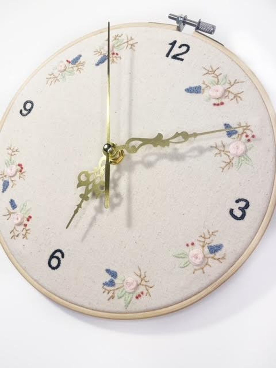 Embroidered Clock Etsy