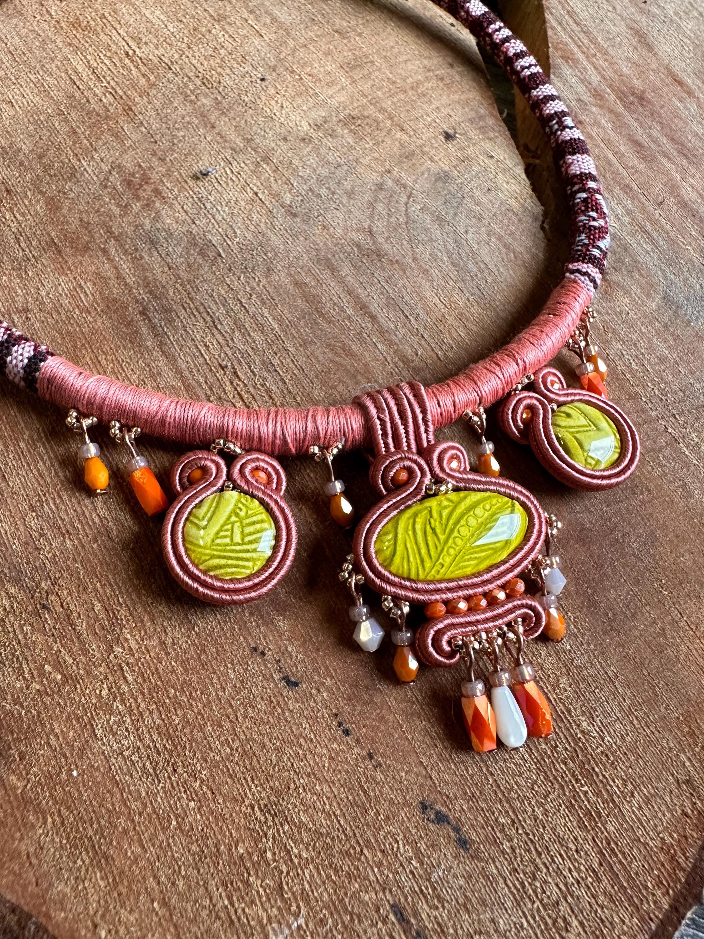 Collana Titanio 24 Con Germanio: Energia E Stile Verde/Arancione - Grande Formato!