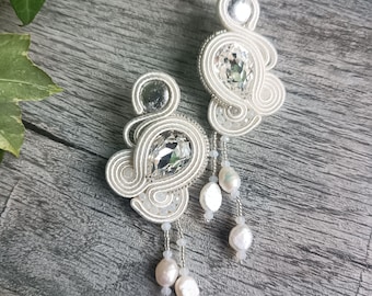 Long soutache earrings, GloriaHMjewelry