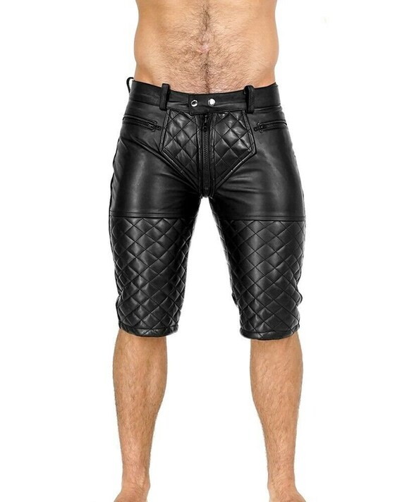 GAY ZIPPER QUILTED Shorts / Cowhide 