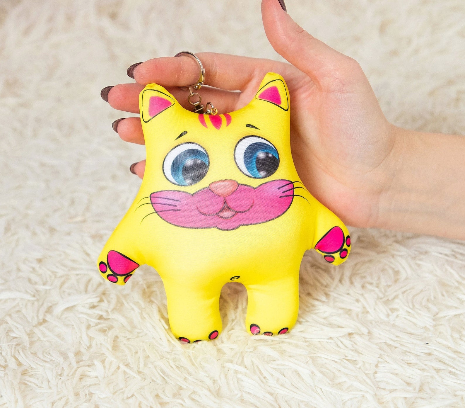 Keychain / Keychain soft cat / Handmade keychain / Mother day Etsy