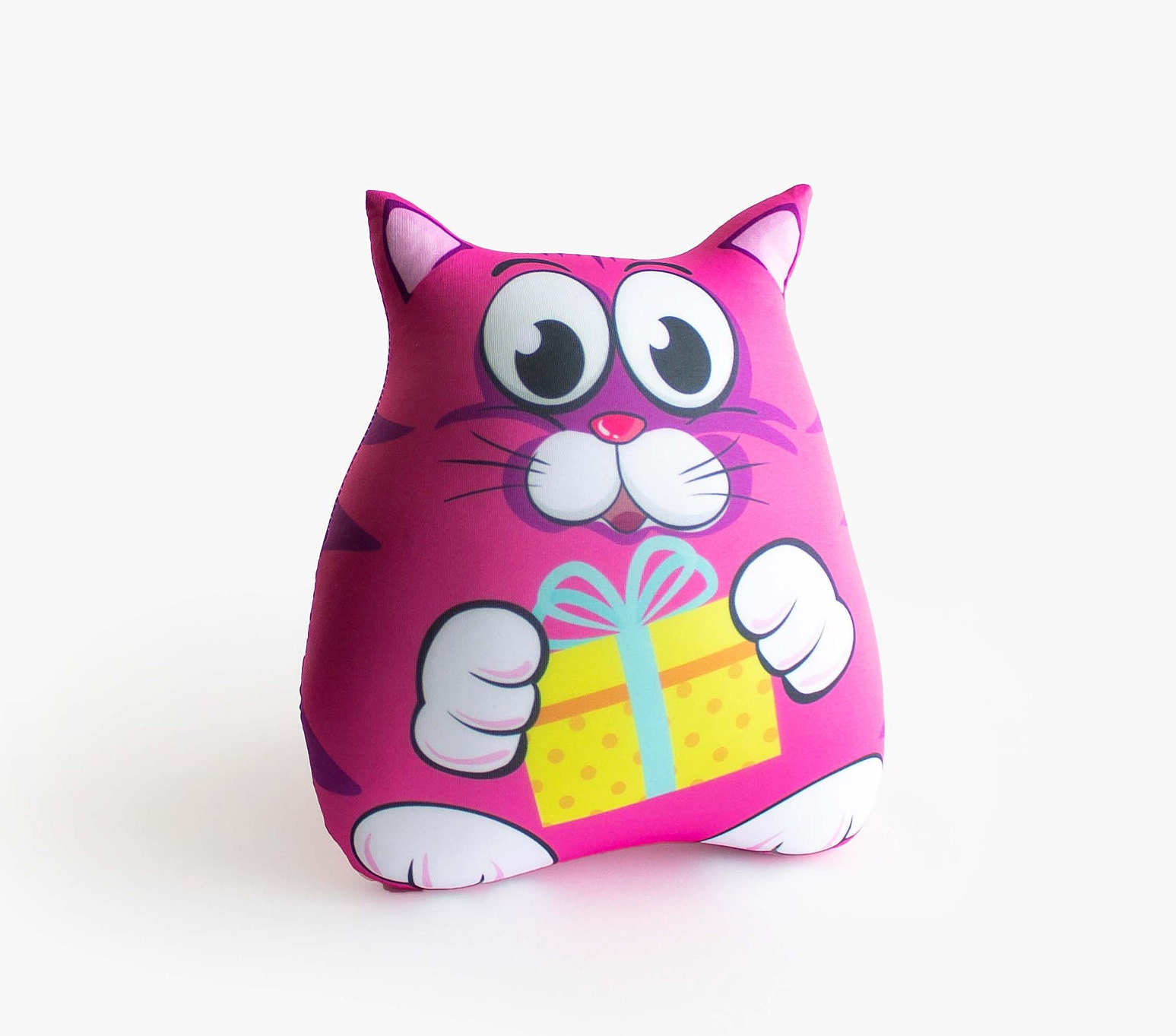 Handmade pink cat / Textile cat toy / Cat soft pillow / Cat Etsy
