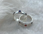 Howls Moving Castle Ring, Red Gem Earring, Emerald Band Ring, Anime Earring, Luck Earring, Lucky Ring, Protection Ring, Ideas Gift Birthday