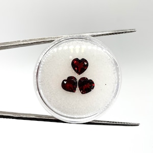 Faceted Natural Red Garnet 6x3.5 Heart (choose your own quantity!)