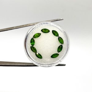 Faceted Natural Green Chrome Diopside 6x3 Marquise (choose your quantity!)