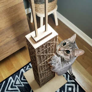 John Hancock Center Cat Scratcher, Chicago Architecture Skyscraper, Cardboard Cat Scratching Post, Unique Fun Gift for Cat Lovers