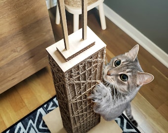 John Hancock Center Cat Scratcher, Chicago Architecture Skyscraper, Cardboard Cat Scratching Post, Unique Fun Gift for Cat Lovers