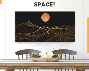 Moderne abstracte zonsondergang canvas muurkunst Bergprint Landschapsmuurkunst Bergmuurkunst muurdecor Extra grote muurkunst