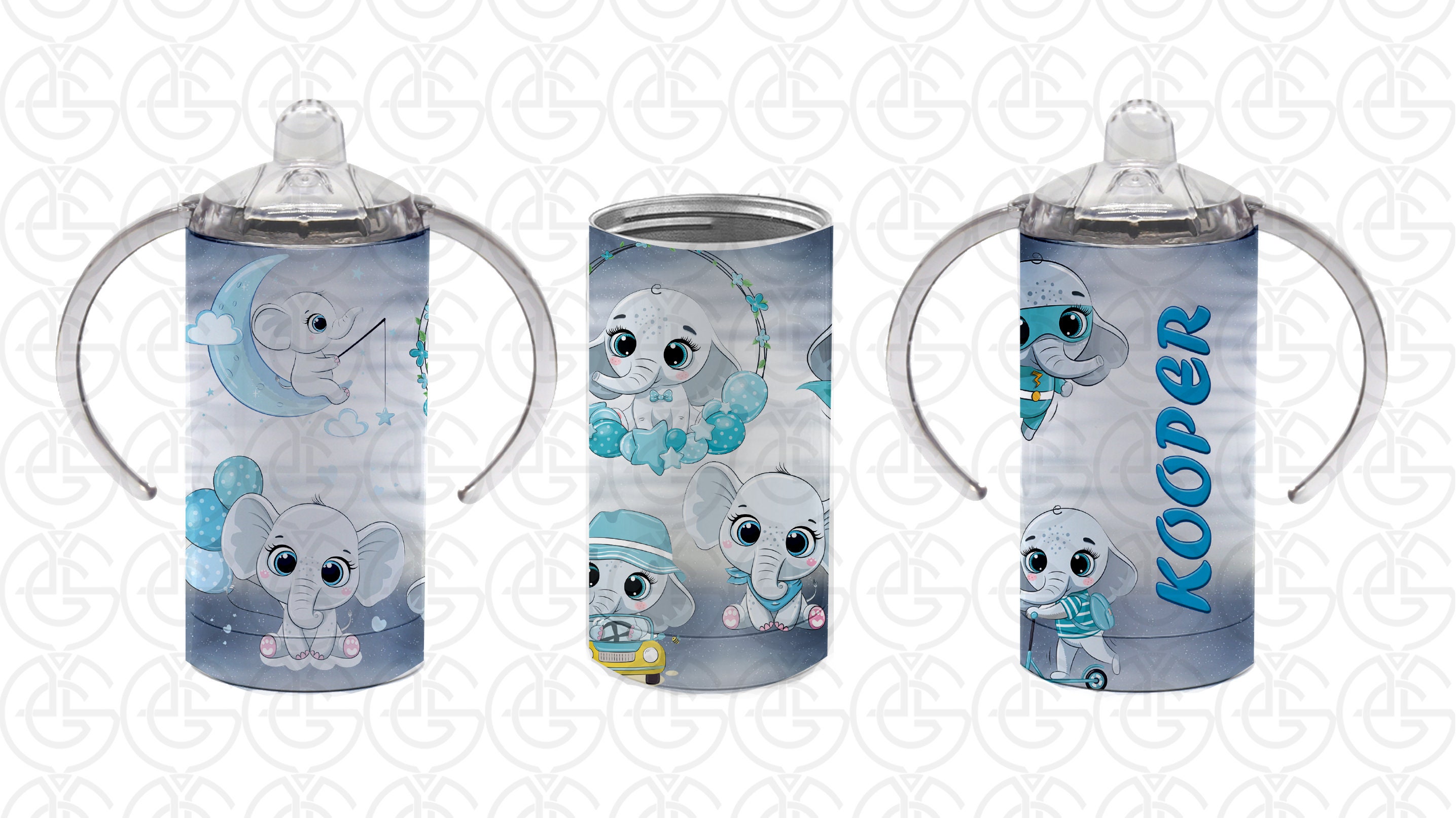 Straight Sippy Cup Sublimation File Baby Elephant Boy Sippy Etsy