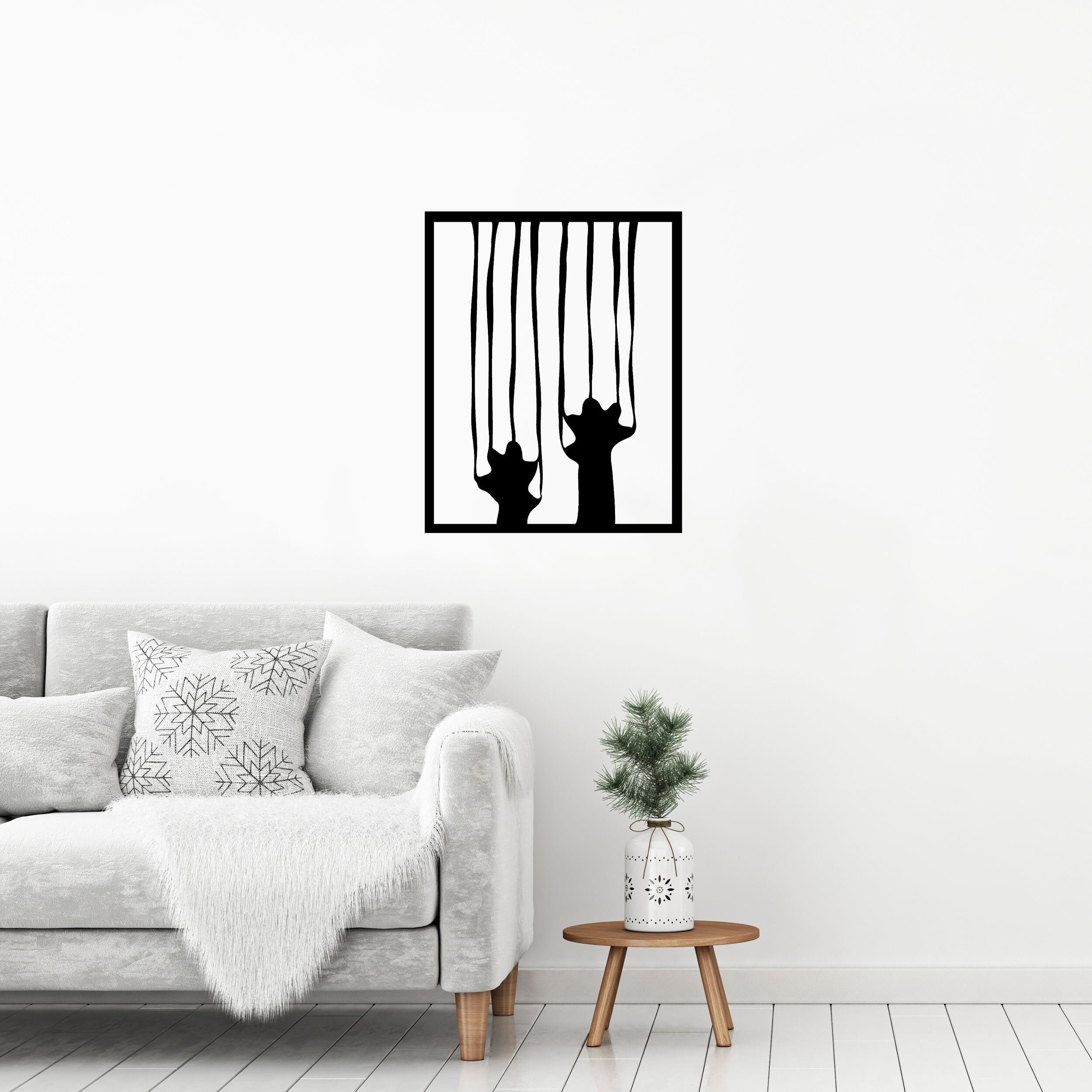 Décoration Murale en Métal, Art Murale, Décoration Intérieure, Décor Salon, Déco Mural Métal Noir, W