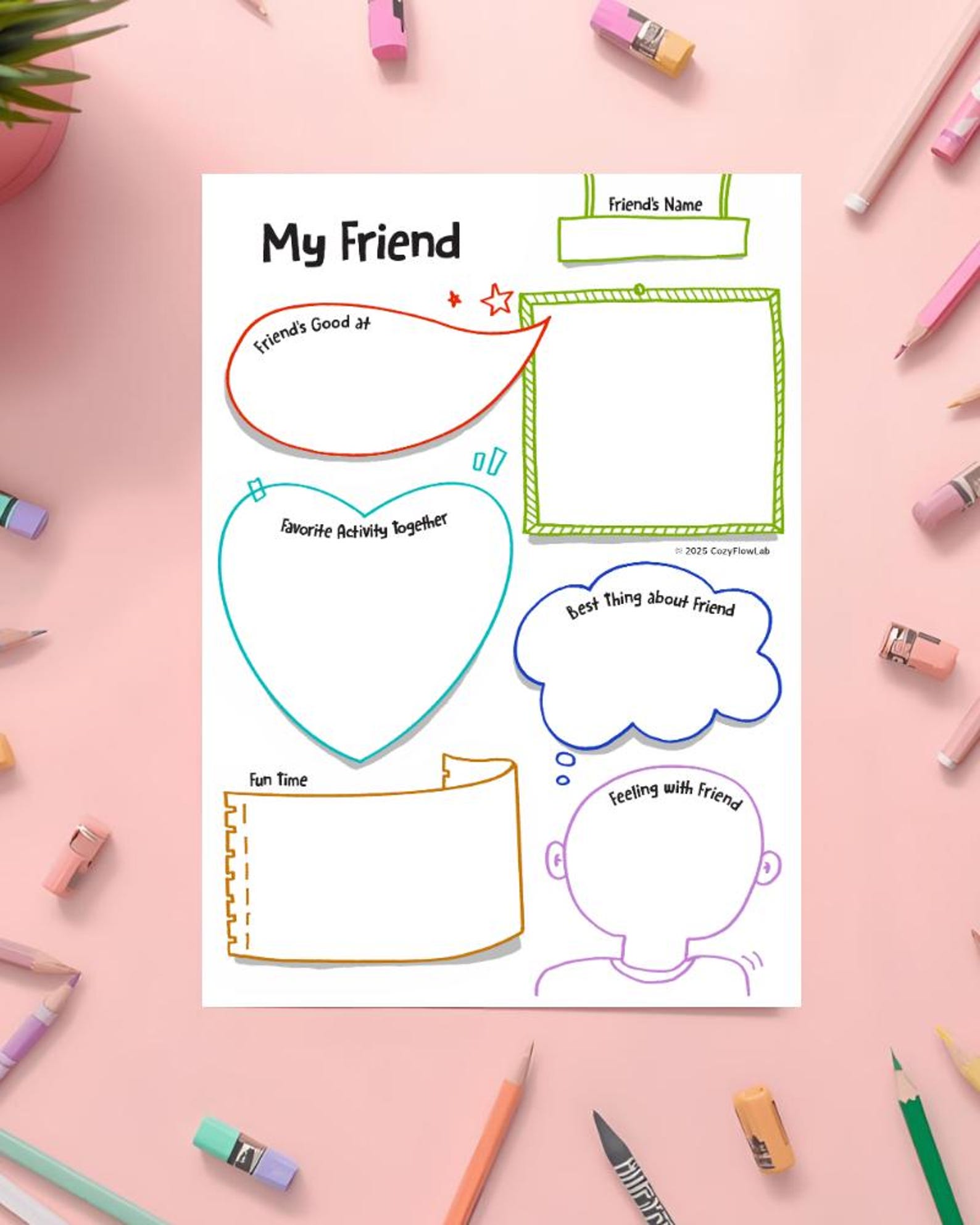 Friendship Activity Worksheet: My Friend Printable for Kids (PDF) - Etsy
