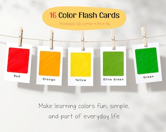 Color Flashcards Printable: Montessori Learning, Preschool Activity (PDF)