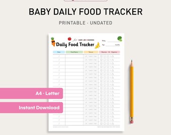 Baby Food Tracker Printable | BLW Feeding Log (Digital Download)