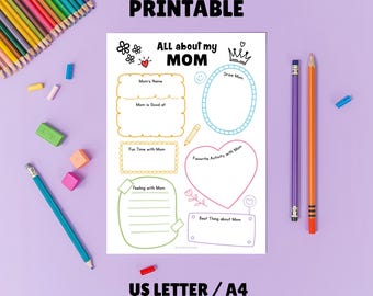 All About Mom Interview Worksheet: Mother's Day Activity (PDF Download)
