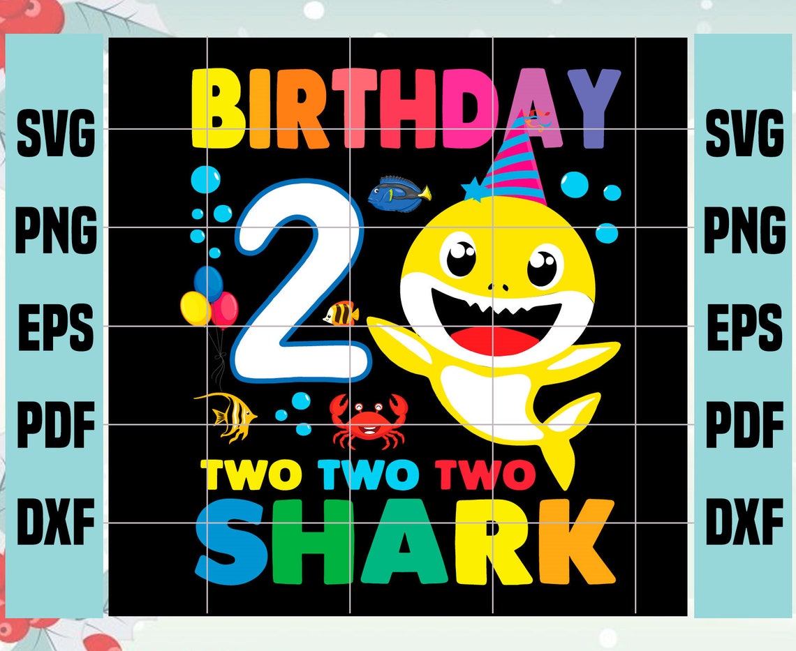 Birthday 2 Years Old Baby Shark Svg Birthday Svg 2nd | Etsy