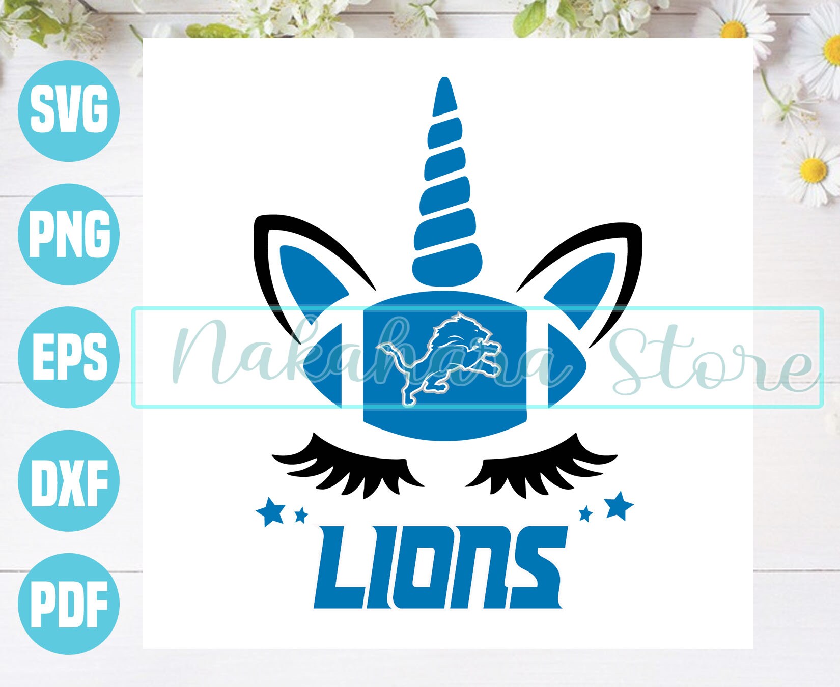 Detroit Lions Unicorn Svg Sport Svg Detroit Lions Logo Svg | Etsy