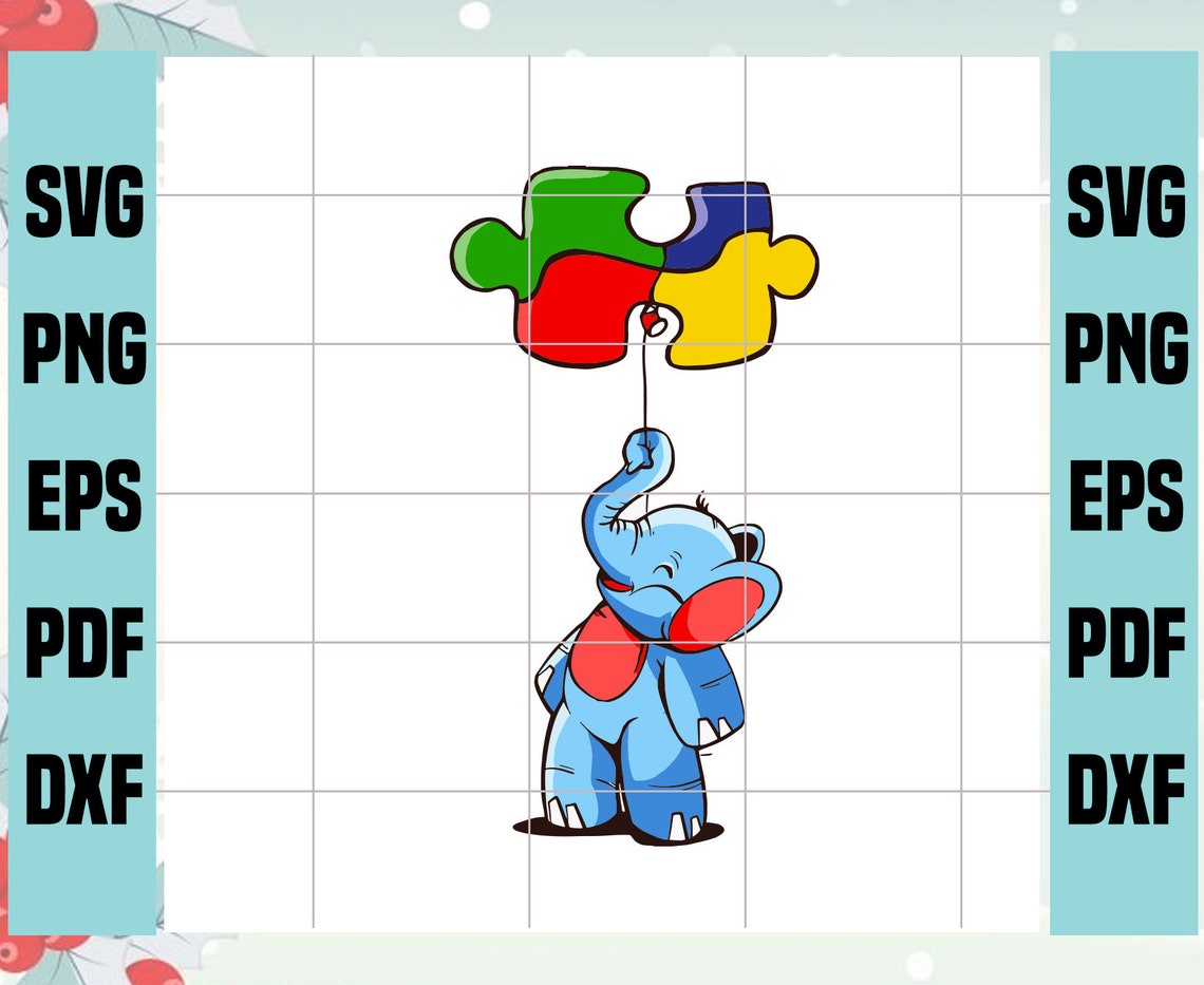 Autism Aware Cute Elephant Gift Puzzle Piece Svg Autism Svg | Etsy