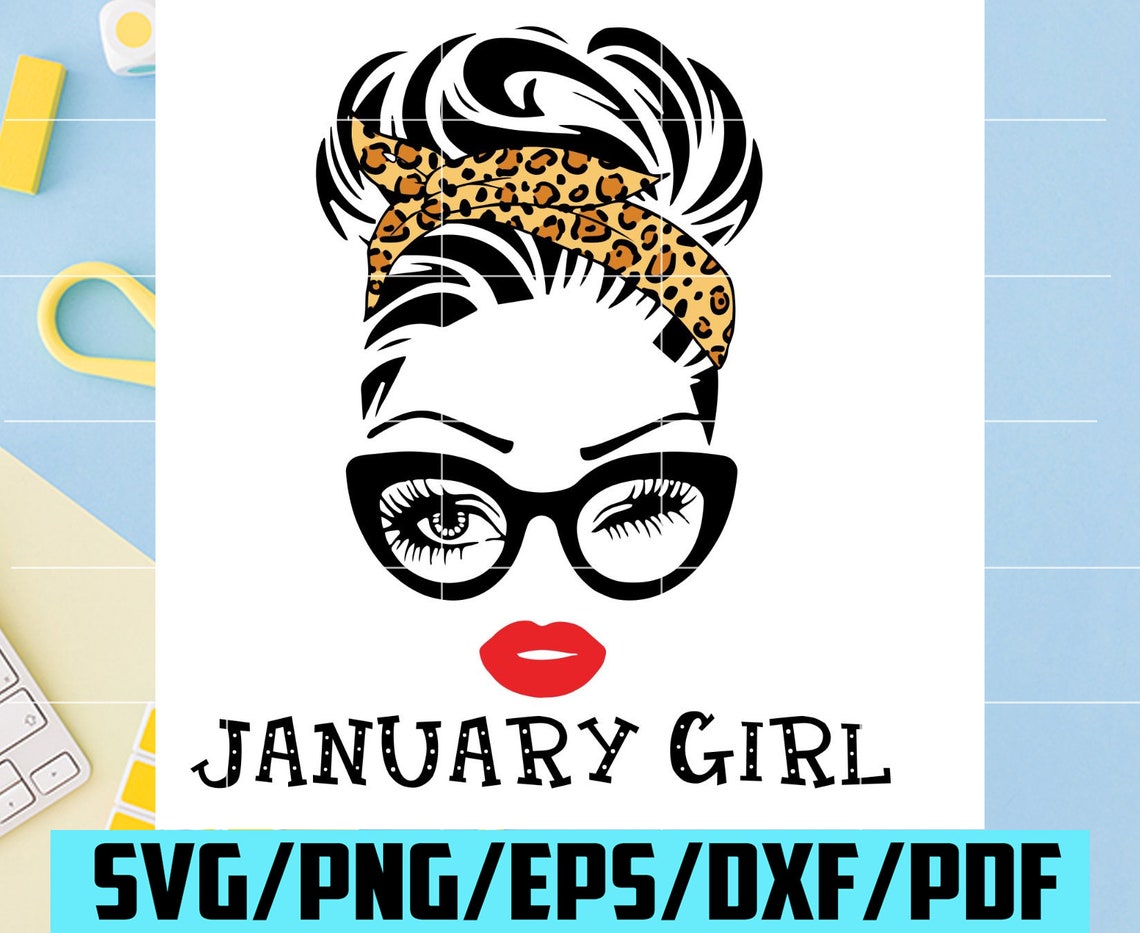 Download January Leopard Girl Svg Birthday Svg January Girl Svg | Etsy
