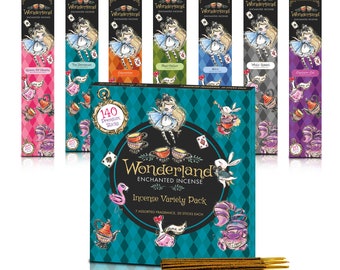 Wonderland Fantasy Incense Sticks | 140 Natural Incense Sticks | 7 Enchanting Scents for Aromatherapy and Relaxation | Gift Ideas