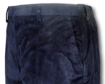 Navy Blue Corduroy 'Classic' School Uniform Short Trousers With An Elastic Back