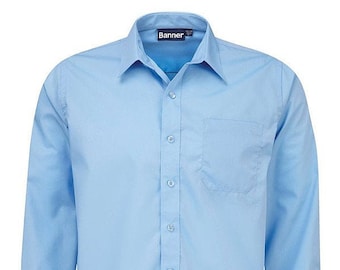 Blue Long Sleeve School Shirt
