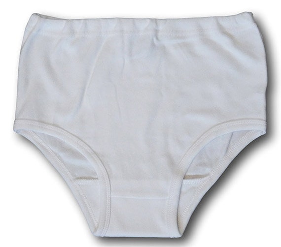 White Double Gusset Girls School & Gym Knickers by David Luke