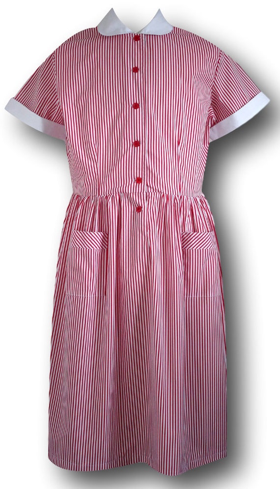 open lace back dress Red Striped Summer Dress main image 0