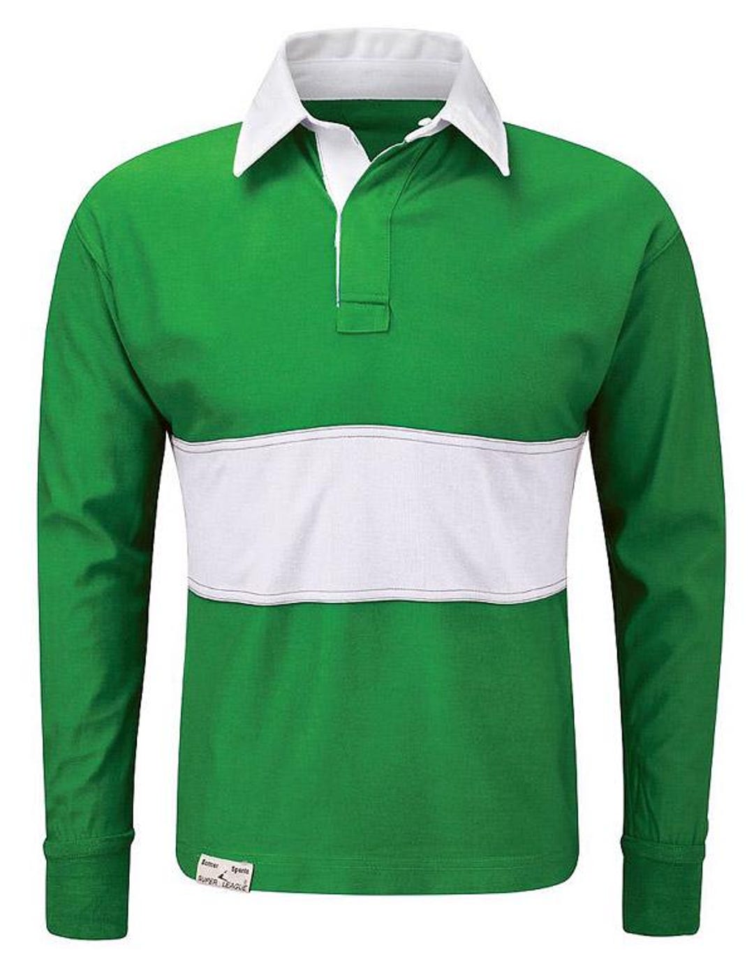 Maillot Rugby Vert et blanc treviso Porté 9 jersey 80'S