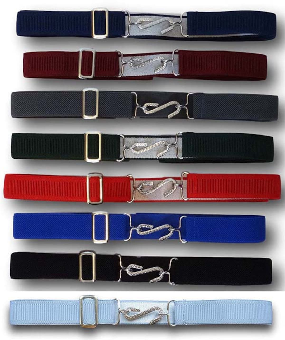 Traditional Elasticated Snake Belt in Various Colours UK