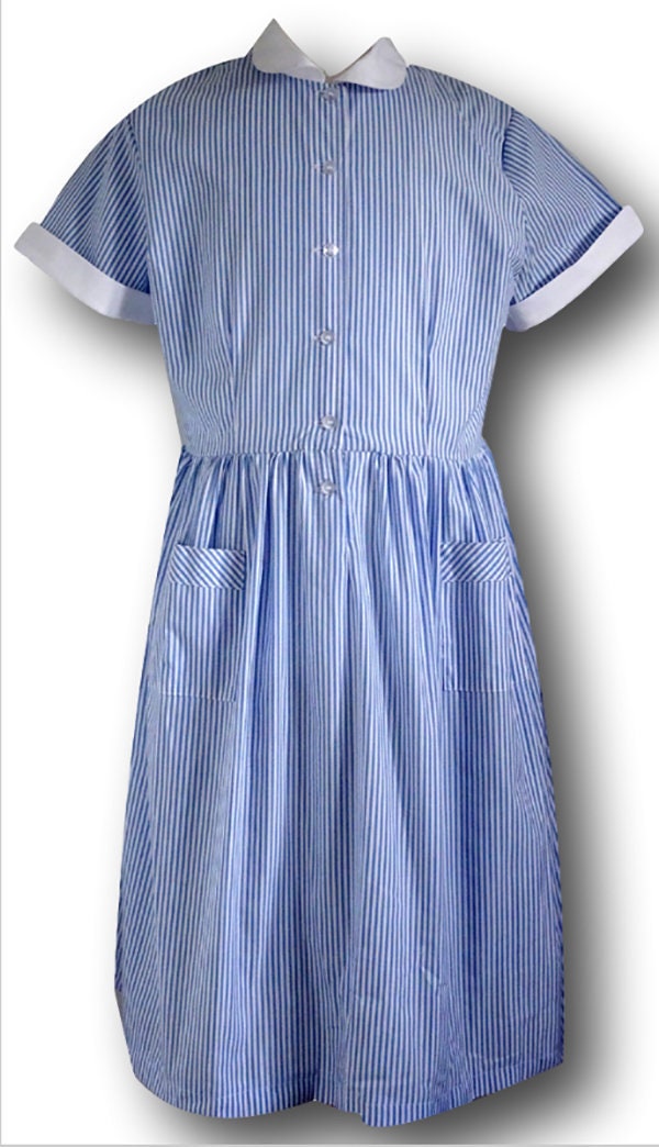 Banner blue striped school dress sales