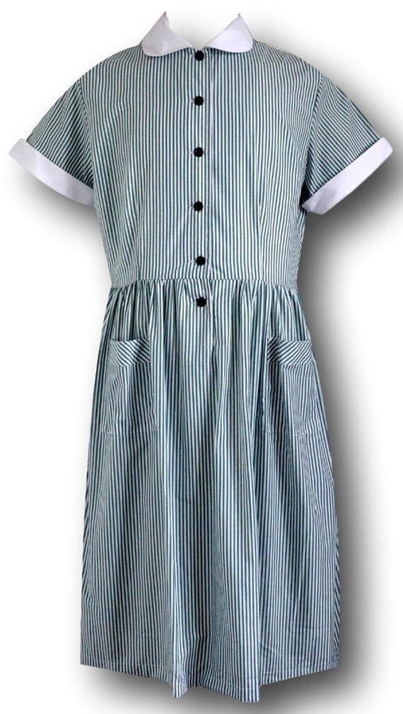 slim fit dress slacks White/Green Striped Dress  Regan & Company
