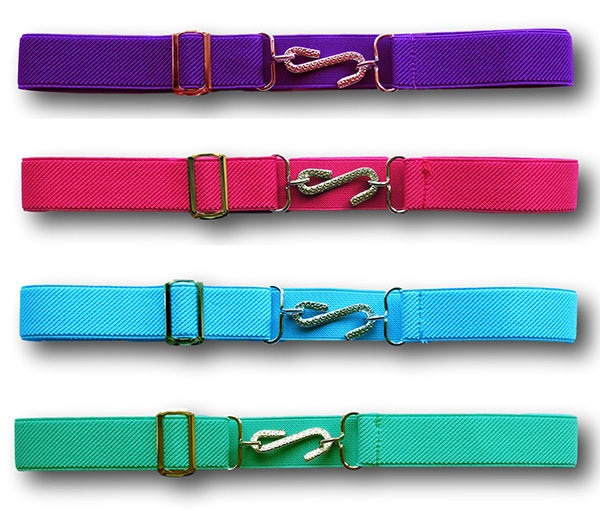 Cinture Serpente Elastiche Retrò Unisex Anni '70 Blu Navy/bianco - Foto 8