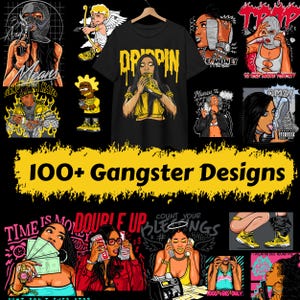 100+ Urban Gangster T-Shirt PNG Bundle – Gangster Style PNG -DTF Hippo Streetwear | Pop Culture Street Art -Oversize T shirt Designs