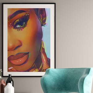 Black Girl Makeup Skincare Wall Art Digital Download Printable