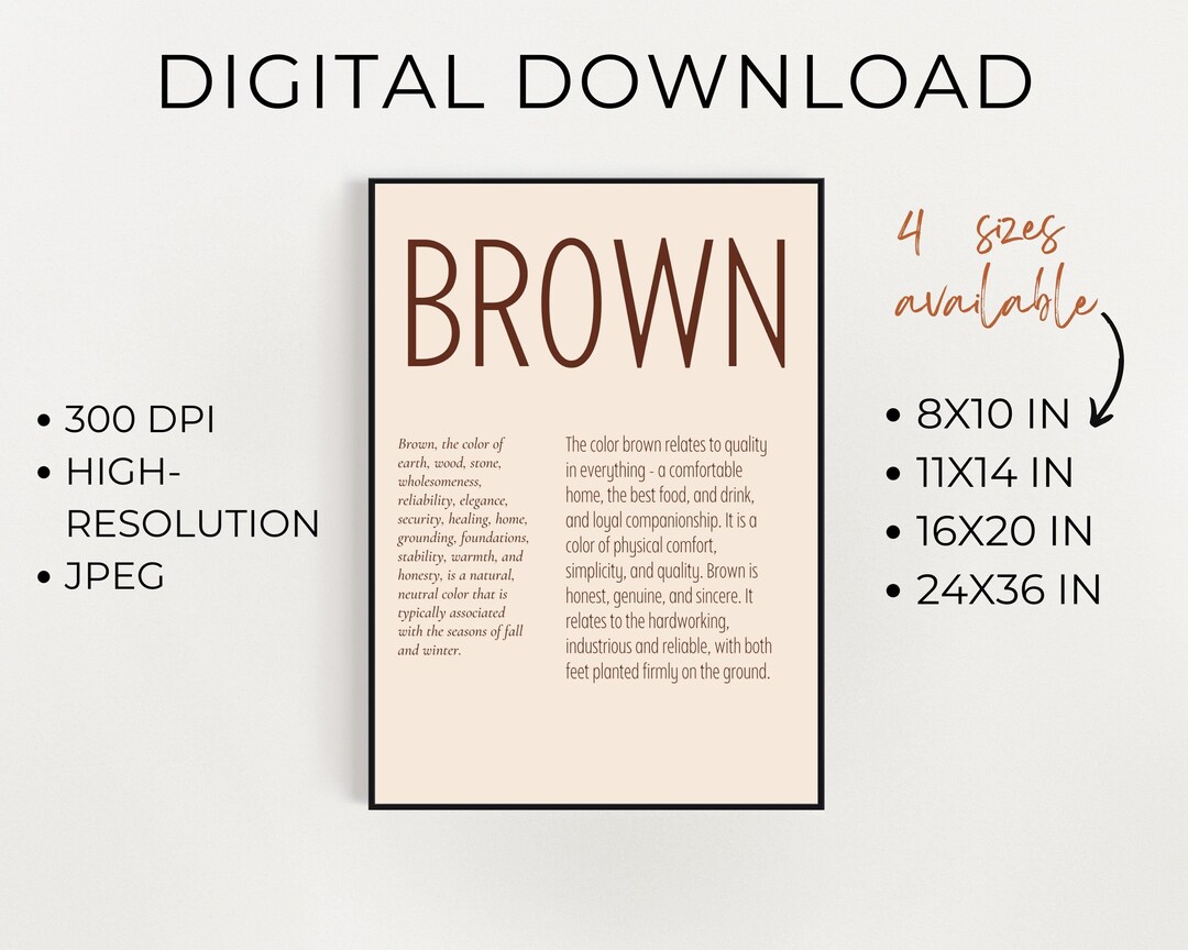 Brown Definition Printable Wall People Wall Decor Black Love Etsy