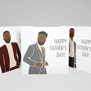 Confezione da 3 biglietti d'auguri per la festa del papà, del marito, del fidanzato, del fratello e dello zio afro-americani