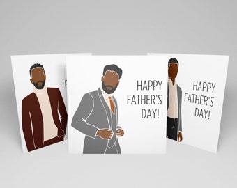 Father's Day Greeting Cards 3 Pack African-American