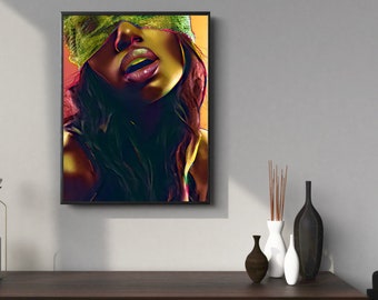 Arte de parede "Amor Cego" com Mulher Negra - Download Digital para Impressão