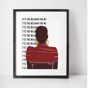 Arte delle donne afroamericane, arte della donna nera, arte africana, Poster stampabile, stampa murale, poster femminile femminile, Illustrazione della donna nera, Melanina