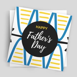Father's Day Greeting Card Blue and Yellow