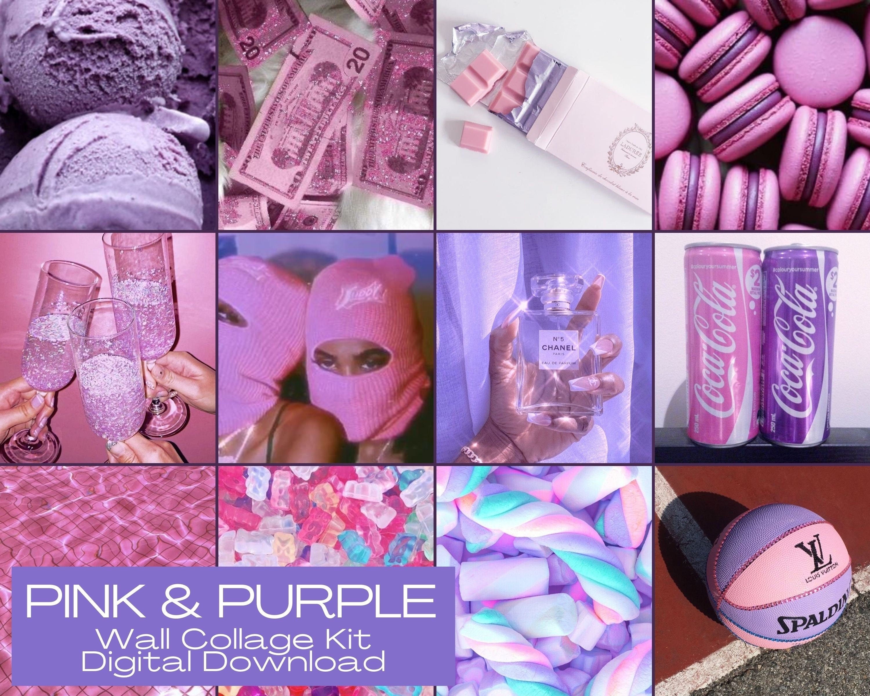 Download Louis Vuitton Girly Logo Purple Baddie Wallpaper