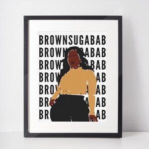 Arte de mujeres afroamericanas, arte de mujer negra, arte africano, cartel imprimible, impresión de pared, cartel femenino femenino, ilustración de mujer negra, melanina