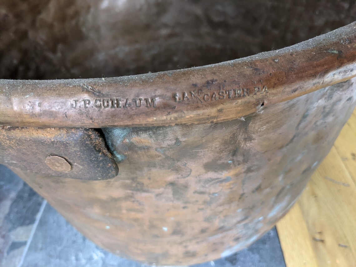 J.P. Schaum Apple Butter Copper Kettle Antique Large Copper Pot Vintage