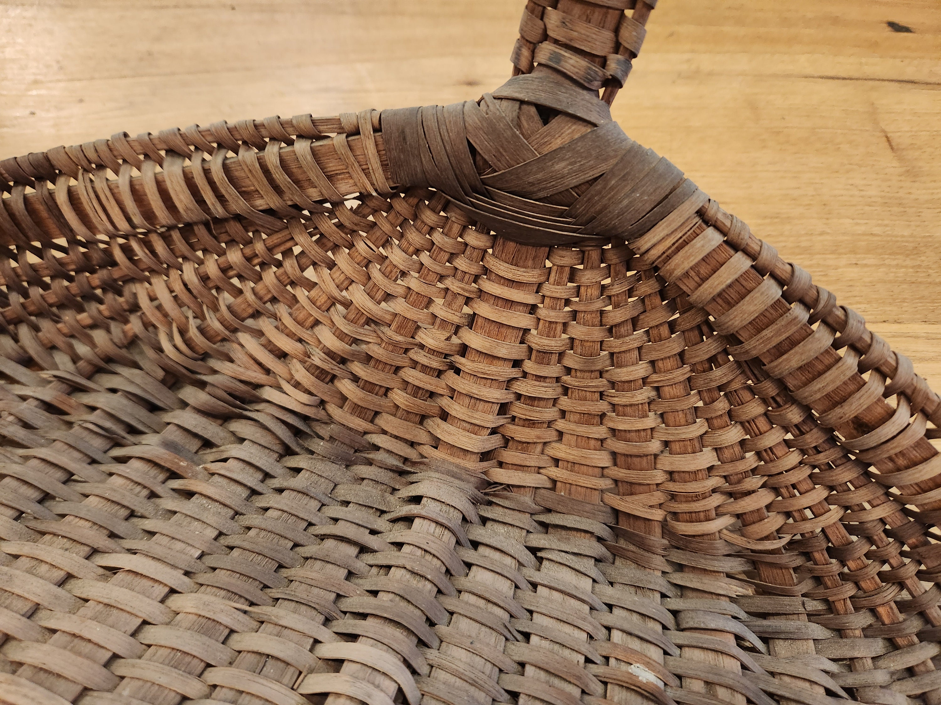 Antique Gathering Basket Vintage Split Wood Woven Basket Antique Storage Basket - Etsy